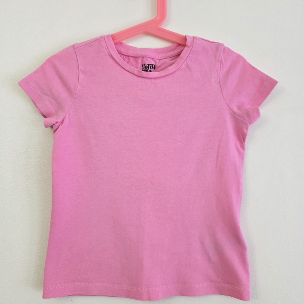 Classic Pink Short Sleeve Tee for Girls - Soft Everyday Staple